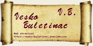 Vesko Buletinac vizit kartica